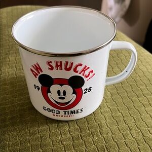 Disney Mickey Mouse "Aw Shucks" Metal Camper Mug